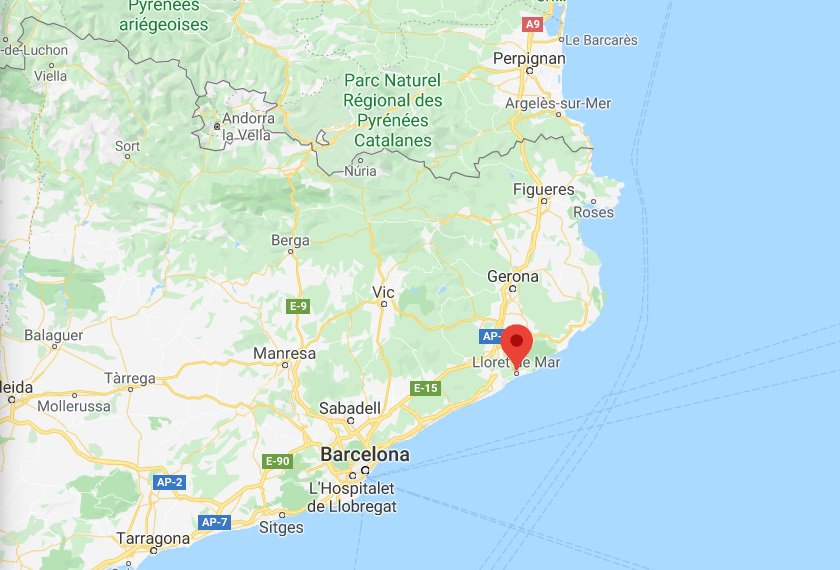 On és Lloret de Mar al mapa 