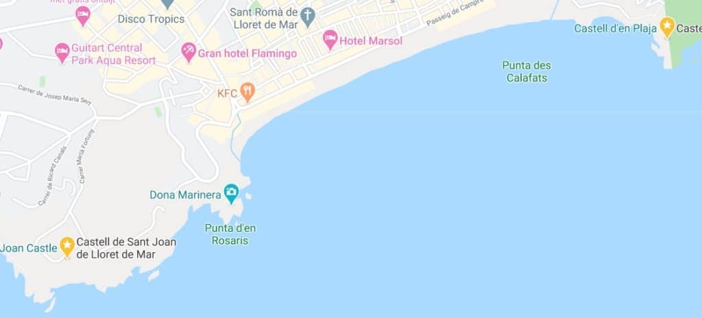 Castell de Lloret de Mar al mapa