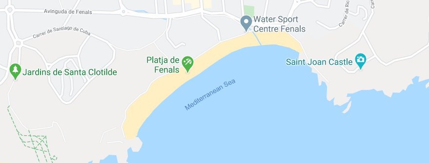 Platja de Fenals a Lloret de Mar al mapa